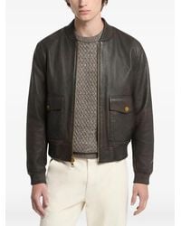 Michael Kors - Veste Bomber En Cuir À Fini Grainé - Lyst