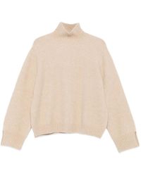 Allude - Stehkragen-Pullover Mit Geschlitzten Bündchen - Lyst