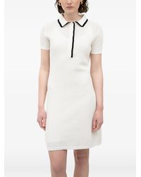 HUGO - Slysy Ribbed-Knit Mini Polo Dress - Lyst