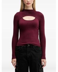KARL LAGERFELD - Cut-Out Ribbed-Knit Sweater - Lyst