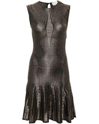 Alexander McQueen - Ausgestelltes Kleid mit Metallic-Garn - Lyst