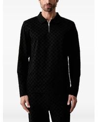 Joop! - Monogram-Pattern Long-Sleeve Polo Shirt - Lyst