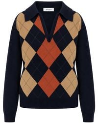 Jucca - Argyle-Intarsia Collar Sweater - Lyst