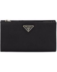 Prada - Large Saffiano-Leather Wallet - Lyst
