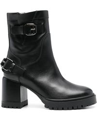 Casadei - 80Mm Leather Biker Boots - Lyst