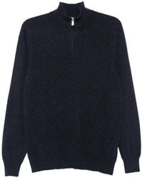 Fedeli - Chevron-Knit Quarter-Zip Sweater - Lyst