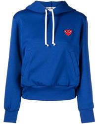 COMME DES GARÇONS PLAY - Heart-Patch Drawstring Hoodie - Lyst