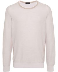 Fay - Embroidered-logo Cotton Jumper - Lyst