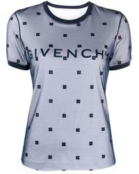 Givenchy - 4g-motif Tulle-overlay T-shirt - Lyst