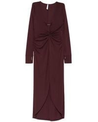 Imperial - Twist-Detail V-Neck Dress - Lyst