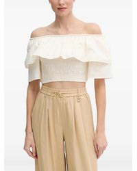 GAUDI - Ruffled Shirred-Panel Top - Lyst