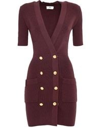 Elisabetta Franchi - Vestido de canalé con cierre de botones - Lyst