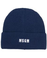 MSGM - Berretto A Coste Con Ricamo - Lyst