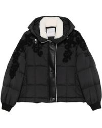 ERMANNO FIRENZE - Floral-Applique Hooded Coat - Lyst