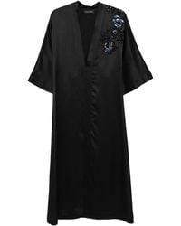 Carine Gilson - V-Neck Embroidered Night Gown - Lyst