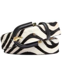 Lancel - Cinturón Ardillon con estampado de cebra - Lyst