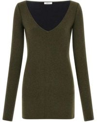 Ferragamo - Damen Mini-Strickkleid Grün - Lyst