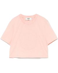 Fendi - Short T-Shirt With Embossed Logo - Lyst