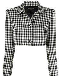 Roberto Cavalli - Chaqueta Corta A Cuadros Gingham - Lyst