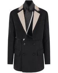Sacai - Blazer À Boutonnière Croisée - Lyst