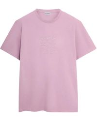 Loewe - T-Shirt Mit Logo-Stickerei - Lyst