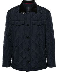 Fay - Corduroy-collar Quilted Shirt Jacket - Lyst