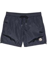 Moncler - Boxer Mare Logo-Patch Drawstring Swim Shorts - Lyst