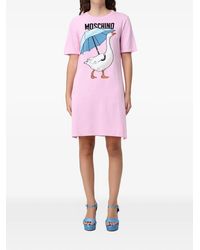 Moschino - Logo-Detail Midi Dress - Lyst
