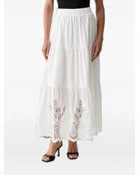 Morgan - Broderie-Anglaise Maxi Skirt - Lyst