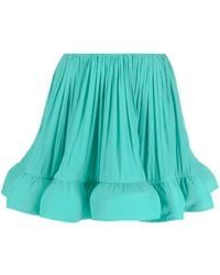 Lanvin - High-Waist Ruffled Flared Mini Skirt - Lyst