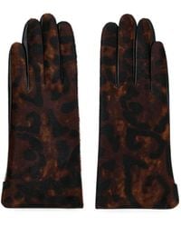 POTAMY - Leopard-Print Panelled Gloves - Lyst