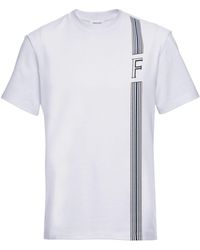 Ferragamo - Stripe-print Cotton T-shirt - Lyst