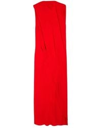 Balenciaga - Draped Sleeveless Midi Dress - Lyst