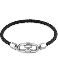 Philipp Plein - Braided Leather Bracelet - Lyst