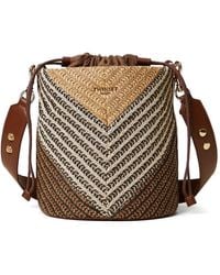 Twinset - Rieten Bucket-Tas Met Patroon - Lyst