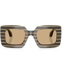 Giorgio Armani - Striped Oversized-Frame Sunglasses - Lyst