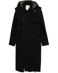 K'ANG - Hooded Double-Breasted Coat - Lyst