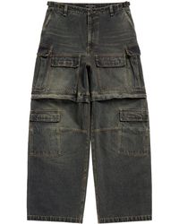 Balenciaga - Wide-leg Cotton Cargo Jeans - Lyst