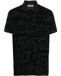 Versace - Graffiti Polo Shirt - Lyst