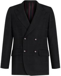 Etro - Check Double-Breasted Blazer - Lyst