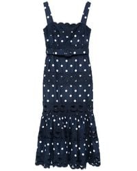 Self-Portrait - Vestido Midi Con Motivo De Lunares - Lyst