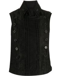 Ann Demeulemeester Lace Panelled Gilet - Black