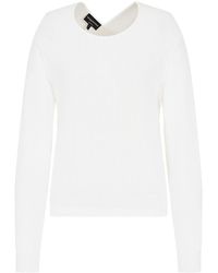 Emporio Armani - Cut-out Ribbed-knit Jumper - Lyst