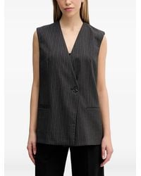 Sisley - Pinstripe V-Neck Gilet - Lyst