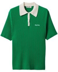 Miu Miu - Polo de canalé y cachemira - Lyst