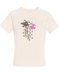 Barrie - Cashmere Top With Floral Motif - Lyst