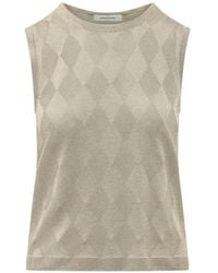 Gran Sasso - Argyle-Pattern Knit Top - Lyst
