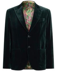 Etro - Fluweel-Katoenen Blazer Met Enkele Rij Knopen - Lyst
