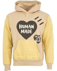 Human Made - Logo-Print Colour-Block Hoodie - Lyst