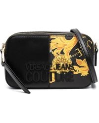 Versace - Logo-lettering Barocco-print Crossbody Bag - Lyst